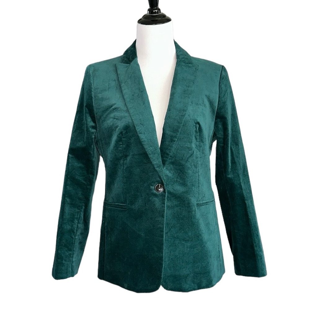 J.Crew Green Velvet Blazer - Picture 2 of 8